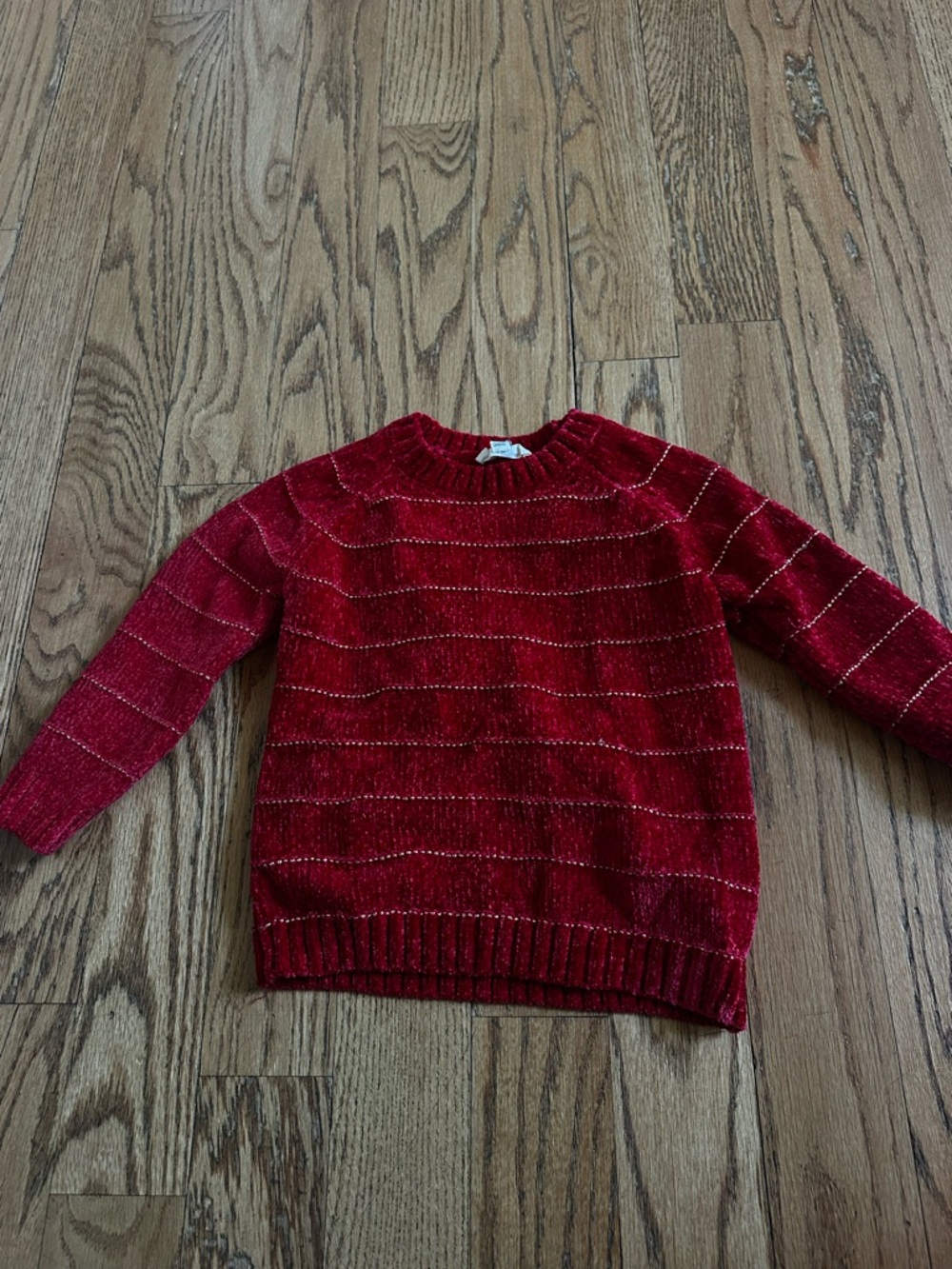 Jessica Simpson Kids Cozy Red Metallic-Thread Crewneck Sweater